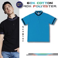 SEA BLUE POLO HONEYCOMB 60% COTTON/40% POLYESTER COLLAR SHORT SLEEVE TSHIRT UNISEX HC2128 OREN SPORT