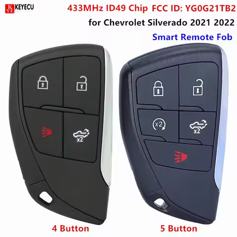 KEYECU Smart Remote Control Car Key With 4 5 Buttons 433MHz ID49 Chip for Chevrolet Silverado 2021 2
