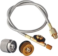 2 Feet Gas Adapter Extension Braided Hose Propane/Butane/Isobutane Small Tank Input EN417 Lindal Val