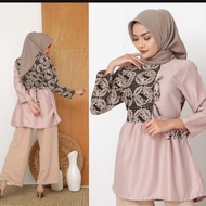 Ramadhan Sale Blouse Batik Wanita Blouse Kombinasi Seragam Batik