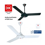[SG SALE] KDK M48SG Ceiling Fan – Black / White with Silver Ring