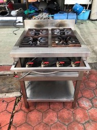 【二手倉庫-崇德店】二手家具☆四口西式爐☆四口西餐爐 平口爐 炒台 三杯爐 不鏽鋼平口爐 爐台 快速爐 四口爐台 西餐爐