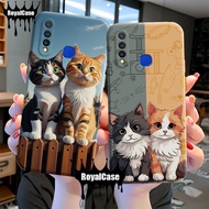 (RoyalCase) Softcase Type Vivo Y11/y12/y12i/y15/y17/y19/z1 Pro Case Cute Cat Print Motif Pro Camera
