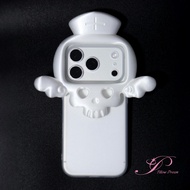 [G-Plus Studio] Skull Creative 3D Printing Phone Case Suitable for iPhone17promax Satin Silver Shock
