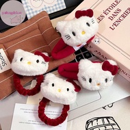Pufangpink Cartoon Hair Ties Hairpin Cute Bow Plush Hair Rope Sweet Bangs Side Clip Hair Accessories