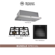 Bertazzoni 60cm Gas + Oven +Hood Bundle(P604LPRO 60cm Gas Hob + F6011MODELN 11 Function Oven + K60TELXA Telescopic Hood)