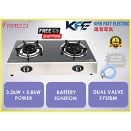 [FREE SHIPPING] Firenzzi Table Top Glass Gas Cooker 3.2kW + 3.8kW Power FS148 [ Free One Set Gas Reg