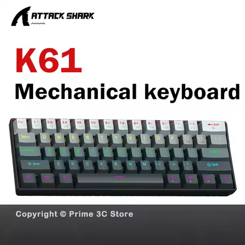 APAYADO K61 60% Wired Mechanical Keyboard RGB, 61 Keys Mini Gaming Keyboard, RGB Backlight Without C