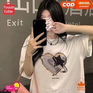 KATUN OVERSIZE LOVE STAR T-SHIRT//DISTRO T-SHIRT//LATEST WOMEN'S T-SHIRT Wide and Breathable Print T