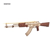 Robotime Rokr Automatic Rifle AK47 3D Mainan Blok Kayu DIY Lucu Kanak-Kanak s Justice Guard Wooden P