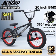Aenxrd 20 inch BMX Four corner pedals Boy's bicycle 360° rotation load 150KG Performing bicycles