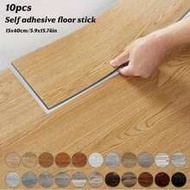 10 ชิ้น 15x40 ซม. กระเบื้องพื้น PVC ลายไม้ กาวในตัว ทนต่อการสึกหรอ สติกเกอร์พื้น PVC ลอกและติด ติดตั