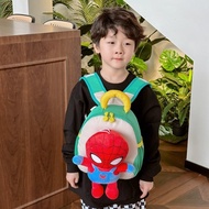 Kindergarten Cute Girl Plush School Bag Children Backpack Cartoon Ultraman Spiderman Bag Outing All-Match Bag