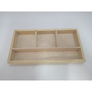 Pine Wood Box with Compartment 275mm * 145mm * 30mm(H)