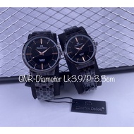 JAM TANGAN COUPLE CHARLES DELON BLACK MODEL CLASSIC