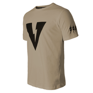 VOLT เสื้อยืด คอกลม สีน้ำตาล MOMENTUM 001 ESSENTIALS LOGO BROWN