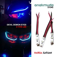 Lampu LED Devil Demon Eye Kolong Headlamp Eyes Strip Tempel Variasi Mobil Motor Universal 12V Nmax Vario Mio Scoopy