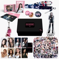 Kpop Black Pink Jennie Jisoo Lisa Rose Gift Box Photocards Stickers Masking Tape Acrylic Stand Combination Kits Fans Gifts