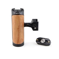 MAGICRIG Mini NATO Side Handle with NATO Rail 39mm for DSLR/Small Camera Cage, Left/Right Wooden Han