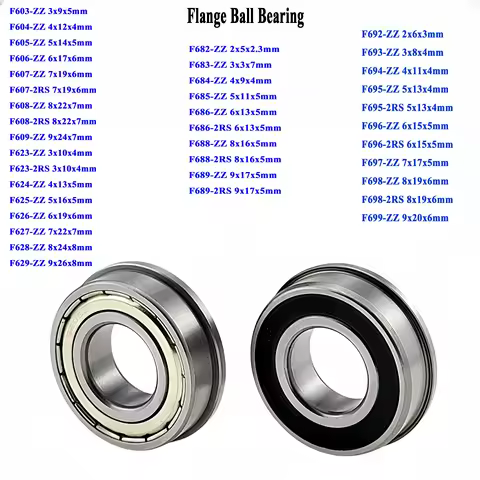10PC Flange Ball Bearing F604 F605 F608 F624 F625 F688 F689 F695 F696 F698 ZZ 2RS 3D Printer Deep Gr