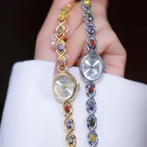 val color treasure rainbow light luxury women's watch classic cute oval women's bracelet watch, give