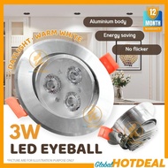 3W Eyeball Downlight Lampu Siling Lampu Hiasan Rumah Spotlight Eyeball Ceiling Light Downlight Lampu