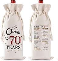Funny Birthday Wine Bag Gift - Cheers to 70 Years Ideas Birthday Wine Bottle Bags for Women Men, Ide