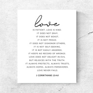 1 Corinthians 13 Love is Patient Love is Kind Love Quotes Wall Art Decor Christian Couple Bible Vers
