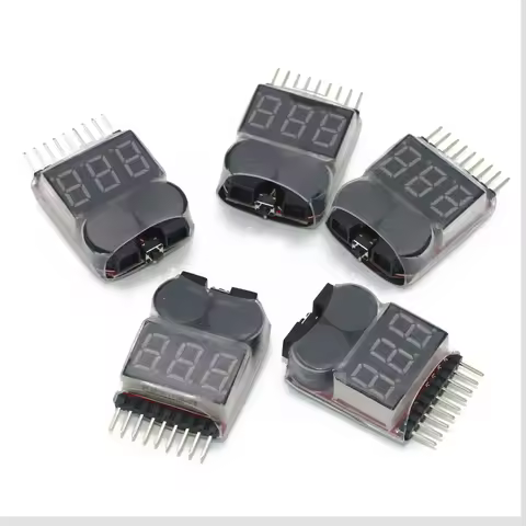 1-10pcs Lipo Battery Voltage Tester volt meter monitor buzzer Alarm 1-8s 3.7V-22.2V For Rc Lipo Batt