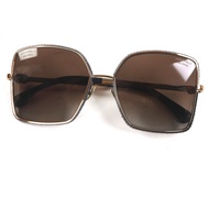 全新 ▼香奈兒 4288-Q 牛仔布 Coco 標誌拼接太陽眼鏡 金色 藍色 57□17 140 示範鏡片 含包裝盒和眼鏡盒 義大利製造 女士