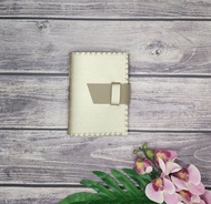 A6 手帳 本染紋繡邊仿皮封面 (金色)