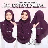 【MY SELLER】Nuha Exclusive |Tudung Sarung Instant Chiffon | 3 Layer | Batu Tabur + Taya Beads | Awnin