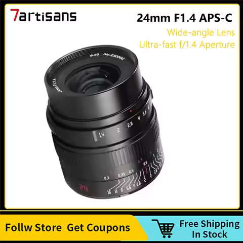 7artisans 24mm F1.4 Half-Frame Manual Focus Prime Camera Lens For Sony E Fuji XF Nikon Z Micro M4/3 