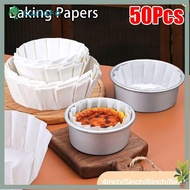 TAMAKO 50Pcs Basques Cake Paper, Foldless Disposable Kitchen Use Baking Papers,  Oilproof 4/6/8inch 