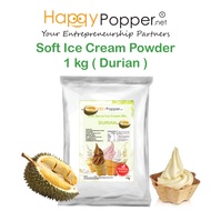 Happypopper Soft Ice Cream Powder Durian 1 kg Serbuk Tepung Aiskrim Premium Taste 1kg Premix Mix Hal