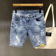 [Fashion Casual Sports Shorts] Shorts Men's Trendy Ripped Jeans Kuaishou Celebrity Social Spirit Guy