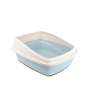 Hagen Cat Love Rimmed Cat Litter Pan/ Cat Toilet/ M/ Tandas Kucing (Blue Base/Cool Grey Rim)