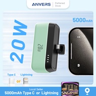 Anvers Power Bank Mini with Stand 5000mah PD 20W Fast Charging Portable Charger for iphone/Samsung