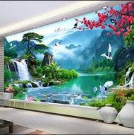 WALLPAPER TERMURAH MOTIF PEGUNUNGAN 3D - WALLPAPER DINDING TERMURAH PEMANDANGAN AIR TERJUN 3d - WALLPAPER DINDING RUANG TAMU TERMURAH - PROMO WALLPAPER 3D RUANG TAMU - WALLPAPER DINDING RUANG TAMU TERLARIS