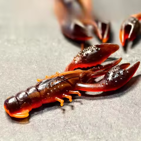 6pcs Floating Artificial Crayfish Soft Lure (Wiggling Shrimp) 6.5cm, Shrimp-Style Lure for Back-Trol