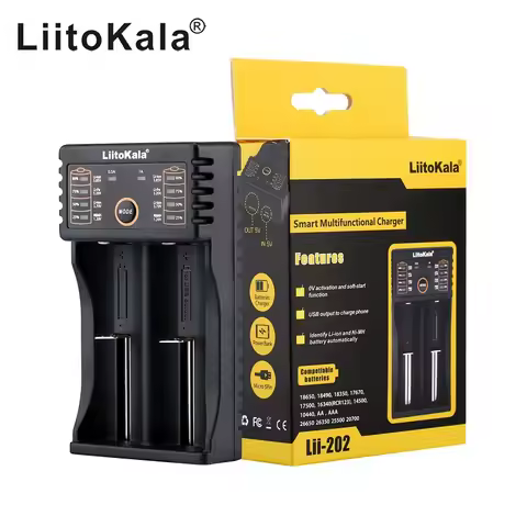 Liitokala Lii-202 18650 1.2V 3.7V 3.2V AA/AAA 26650 10440 16340 21700 20700 14500 18490 NiMH Lithium