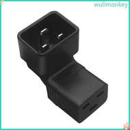 WU 3Pin IEC320 C20 Socket Converter to IEC320-C19 Computer Power Cable Adapter