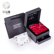 Qixi Valentine's day jewelry fashion creativity 9 roses counter box luxury romantic jewelry box
