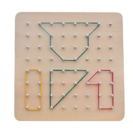 Ready Stock < Wooden Toys E3G] 8 Row Montessori Teaching Aids Geometric Creative Nail Board ♥ Montes