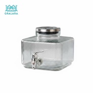 Gralara Glass Beverage Dispenser with Spigot Food-Grade Material Glass Beverage Dispenser Large Capa