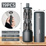 19pcs Capsule Precision Screwdriver Set with Handle Includes Slotted/Phillips/Torx/Hex/U/5-Point Bit