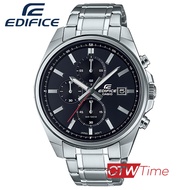 Casio Edifice นาฬิกาข้อมือผู้ชาย สายสแตนเลส รุ่นEFV-610D-1AVUDF (สีเงิน / หน้าปัดสีดำ)