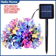 Solar Flower String Lights Outdoor Waterproof Cherry Blossom Fairy Lights for Home Garden Christmas 