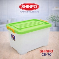 SHINPO : CB70 BOX CONTAINER 70 LITER CB 70 REAL MULTI-PURPOSE STORAGE/ WITH WHEELS