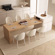 Cream wind island table log retractable rock plate simple small family home island table